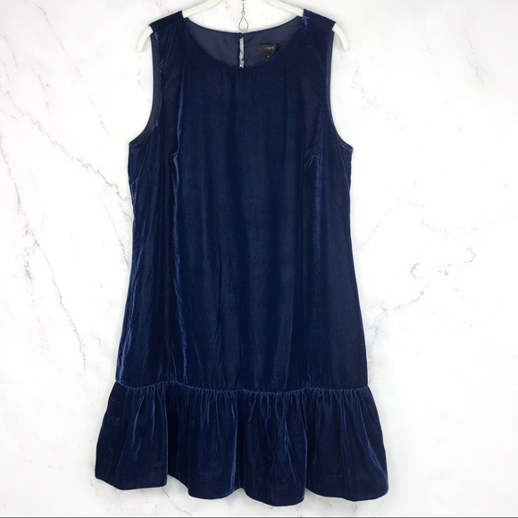 J. Crew Dresses & Skirts - J. Crew velvet ruffle-hem sleeveless dress Sz 14